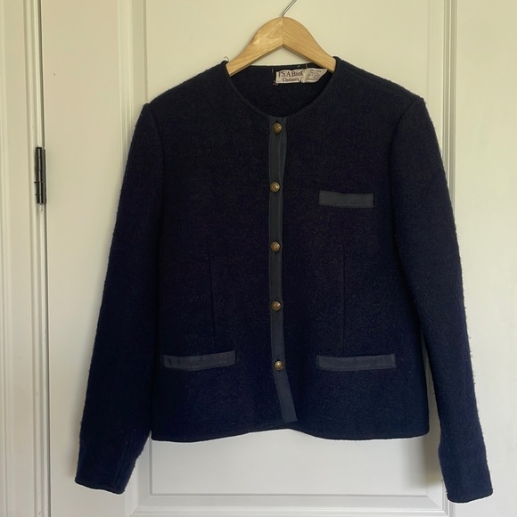 Jos. A. Bank Women’s Wool Front Button Lady Jacket Navy 12 - Picture 1 of 7